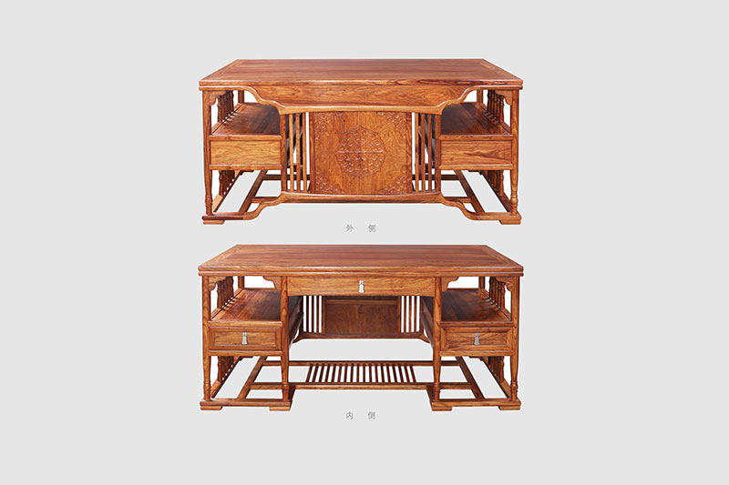 镇海中式家居装饰书房桌椅组合家具效果图